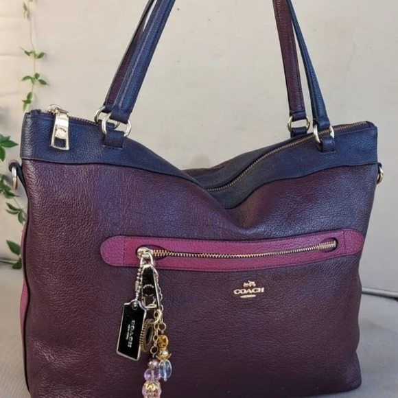 👜COACH colorblock tote shoulder purse - Picture 13 of 15